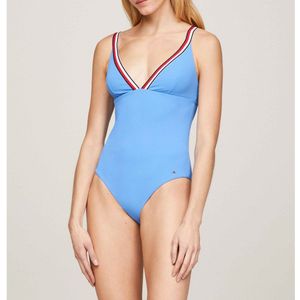 TOMMY HILFIGER - Badpak Global Stripe - Lichtblauw - 75% Polyamide, 25% Elasthan