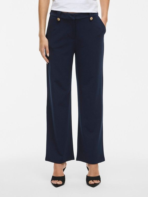 VILA - VICLUA - Broek - Donkerblauw - Loosefit - High Waist