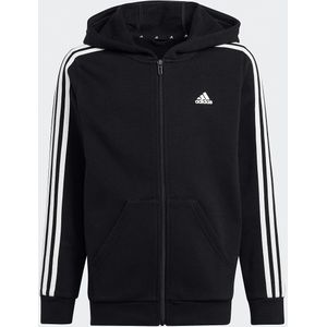 Zip-up Hoodie ADIDAS SPORTSWEAR. Katoen materiaal. Maten 13/14 jaar - 153/156 cm. Zwart kleur