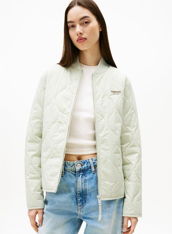 Tommy Jeans - Gewatteerd Jack - Regular Fit - Effen - Geribde Opstaande Kraag