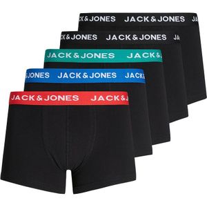 Set van 5 effen boxershorts Jachuey JACK & JONES. Katoen materiaal. Maten S. Zwart kleur