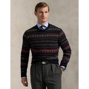 Polo Ralph Lauren - Trui - Navy - Knitwear - Lange Mouw - Winterse Print