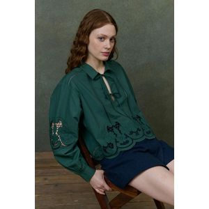 LOUISE MISHA - ALINOU - Blouse - Smaragd - Katoen
