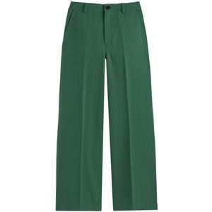 Wijde broek, hoge taille, in ottoman CHLOE STORA X LA REDOUTE. Katoen materiaal. Maten 36 FR - 34 EU. Groen kleur