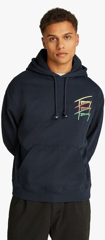 Tommy Jeans - Hoodie - Blauw - Katoen - Logo op de Rug