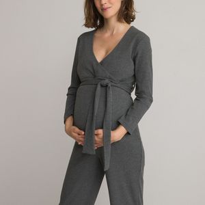 Jumpsuit voor zwangerschap, jerseytricot LA REDOUTE COLLECTIONS. Polyester materiaal. Maten S. Grijs kleur