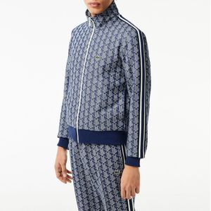 Sweater met rits en opstaande kraag LACOSTE. Polyester materiaal. Maten S. Blauw kleur