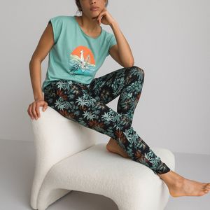 Pyjama in tricot LA REDOUTE COLLECTIONS. Viscose materiaal. Maten 38/40 FR - 36/38 EU. Andere kleur