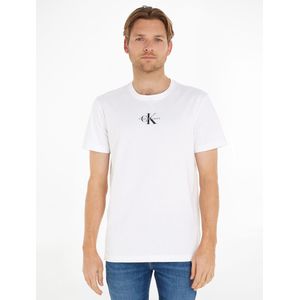 T-shirt met ronde hals en korte mouwen, mono logo CALVIN KLEIN JEANS. Katoen materiaal. Maten L. Wit kleur
