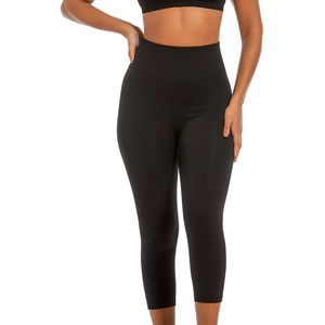 Legging zonder naden Lounge Cropped MAGIC BODYFASHION. Polyamide materiaal. Maten XXL. Zwart kleur