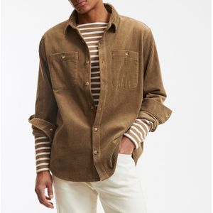 Recht overhemd in fluweel LA REDOUTE COLLECTIONS. Katoen materiaal. Maten M (39/40). Beige kleur