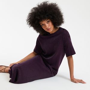 LA REDOUTE COLLECTIONS - Rechte Jurk - Violet - Lang - Korte Mouwen
