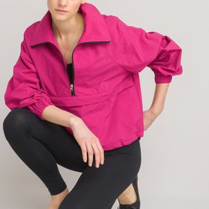 Korte parka met ritssluiting tot halverwege LA REDOUTE COLLECTIONS. Polyamide materiaal. Maten 36 FR - 34 EU. Roze kleur