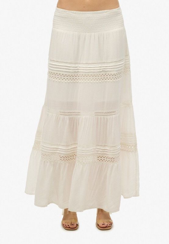 Superdry - Ibiza Lace Mix - Maxi Rok - Licht en Luchtig