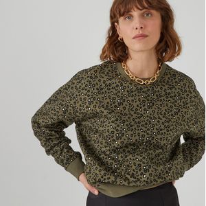 Sweater met ronde hals, dierenmotief LA REDOUTE COLLECTIONS. Katoen materiaal. Maten XL. Andere kleur