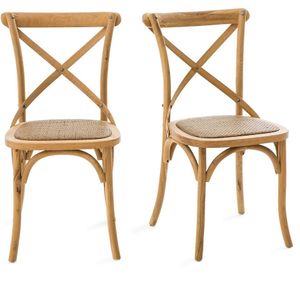 Set van 2 stoelen, Humphrey AM.PM. Hout materiaal. Maten set van 2. Kastanje kleur