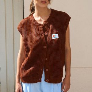 American Vintage - CRASHWAY - Vest - Kastanje - Mouwloos - Ronde Hals