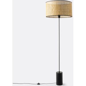 LA REDOUTE INTERIEURS - Cara - Vloerlamp - Zwart/Naturel - Metaal/Rotan