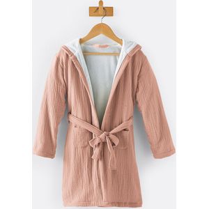 Kumla - Badjas - Oudroze - 100% Katoen - Met Kap