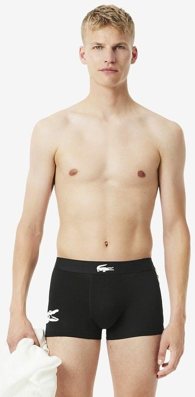 LACOSTE - Boxershorts - Zwart - Set van 3 - Bedrukte Stretch Katoen