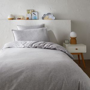 LA REDOUTE INTERIEURS - Clara - Dekbedovertrek - Mêleegrijs - Katoen Flanel