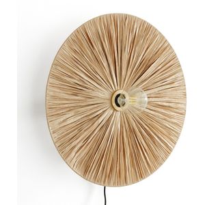 Ronde wandlamp in raffia Ø50 cm, Rafita LA REDOUTE INTERIEURS. Raffia materiaal. Maten één maat. Beige kleur