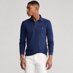 Polo slim, lange mouwen POLO RALPH LAUREN. Katoen materiaal. Maten M. Blauw kleur