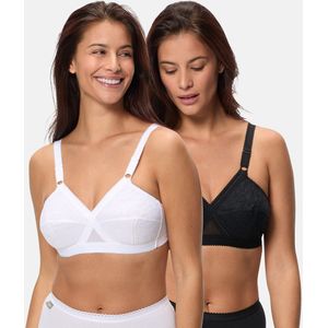 Playtex - Set van Beha's - Wit/Zwart - Damesbeha - 2 Stuks - 100D