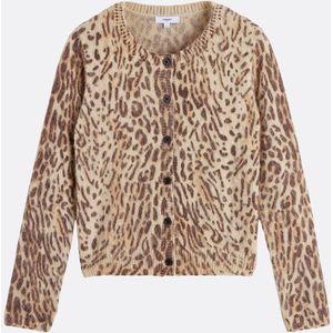 SUNCOO - GACIA - Vest - Beige - Luipaardprint - Ronde Hals