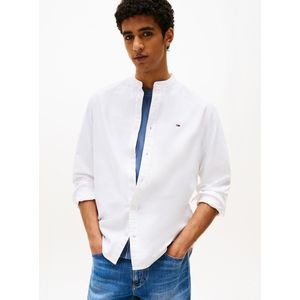 Tommy Jeans - Katoenen Signature Recht Overhemd - Ecru - Lange Mouwen