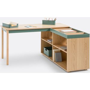 LA REDOUTE INTERIEURS - Lina - Omkeerbaar Hoekbureau - Groen/Hout - MDF