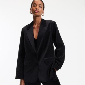 Blazer van glad fluweel, Signature ANDRÉE LA REDOUTE COLLECTIONS. Fluweel materiaal. Maten XS. Grijs kleur