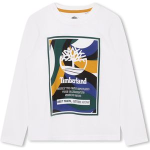T-shirt met lange mouwen in jersey TIMBERLAND. Katoen materiaal. Maten 14 jaar - 162 cm. Wit kleur