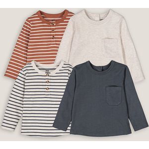 Set van 4 T-shirts met lange mouwen LA REDOUTE COLLECTIONS. Katoen materiaal. Maten 5 jaar - 108 cm. Multicolor kleur
