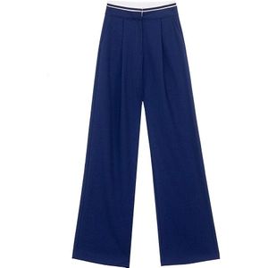 Wijde broek met figuurnaden, PATRICIA LA PETITE ETOILE. Polyester materiaal. Maten 2(M). Blauw kleur