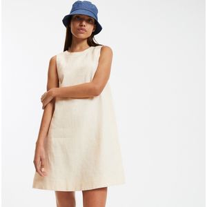 LA REDOUTE COLLECTIONS - Korte Uitlopende Jurk - Pastelgeel - Linnen