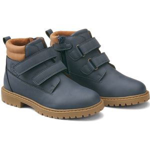 Bottines met klittenband, gevoerd in fleece LA REDOUTE COLLECTIONS. Polyurethaan materiaal. Maten 30. Blauw kleur