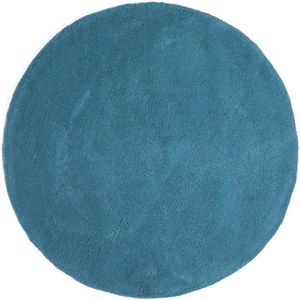 Rond vloerkleed in getuft katoen, Renzo, klein model LA REDOUTE INTERIEURS. Katoen materiaal. Maten diameter 70 cm. Blauw kleur