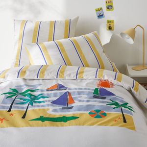 Labhar - Dekbedovertrek - Gewassen Katoen - Bedrukt Kleur - Strandmotief