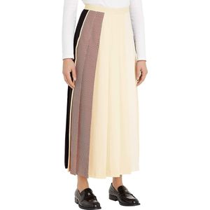 TOMMY HILFIGER - Gestreepte Midi Rok - Groen - Polyester