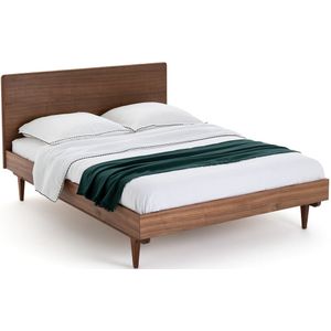 Vintage bed met bedbodem, Dalqui LA REDOUTE INTERIEURS. Donker hout materiaal. Maten 160 x 200 cm. Kastanje kleur