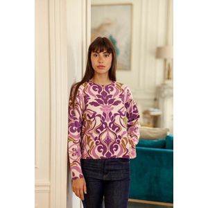 Bedrukte trui met ronde hals, MADY LA PETITE ETOILE. Acryl materiaal. Maten 1(S). Multicolor kleur