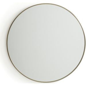 Spiegel in stalen metalen met verouderde messing afwerking  Ø80 cm, Caligone