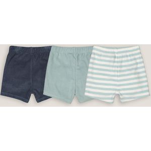 Set van 3 shorts in badstof LA REDOUTE COLLECTIONS. Katoen materiaal. Maten 9 mnd - 71 cm. Wit kleur