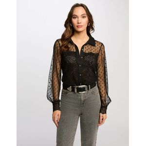 T-shirt met lange mouwen MORGAN. Polyester materiaal. Maten S. Zwart kleur