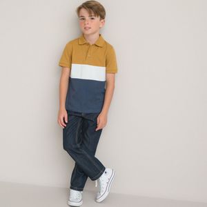 Polo met korte mouwen LA REDOUTE COLLECTIONS. Katoen materiaal. Maten 12 jaar - 150 cm. Kastanje kleur