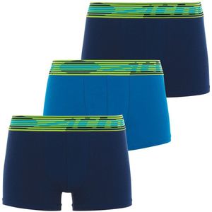 Set van 3 boxershorts ATHENA. Katoen materiaal. Maten 6/8 jaar - 114/126 cm. Blauw kleur