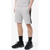 Heren Lacoste Katoenen Fleece Colour Block Short in Grijs