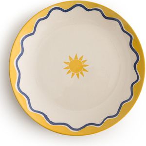 Set van 4 platte borden in aardewerk met motief, Olympe LA REDOUTE INTERIEURS. Aardewerk materiaal. Maten één maat. Geel kleur