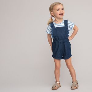 Korte salopette in licht denim LA REDOUTE COLLECTIONS. Katoen materiaal. Maten 5 jaar - 108 cm. Blauw kleur